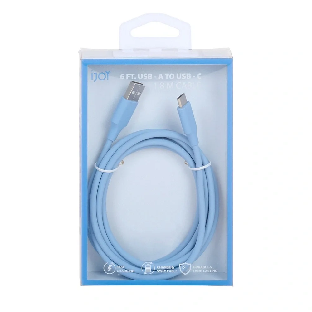 NEW Fast Charging USB-C iPhone and iPad Charger 6ft Cable (Blue)